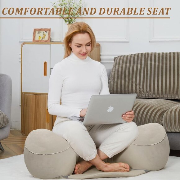NEW IN BOX: Premium V-Shape Inflatable Meditation Zafu & Floor Seat - Picture 4 of 11